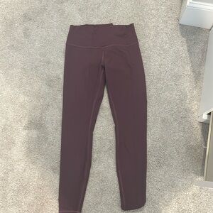 Dark Red Lululemon Wunder Under Leggings